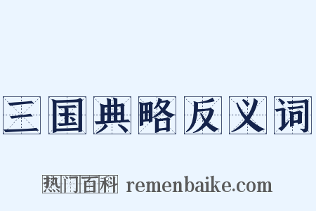 三国典略反义词是什么意思的图片